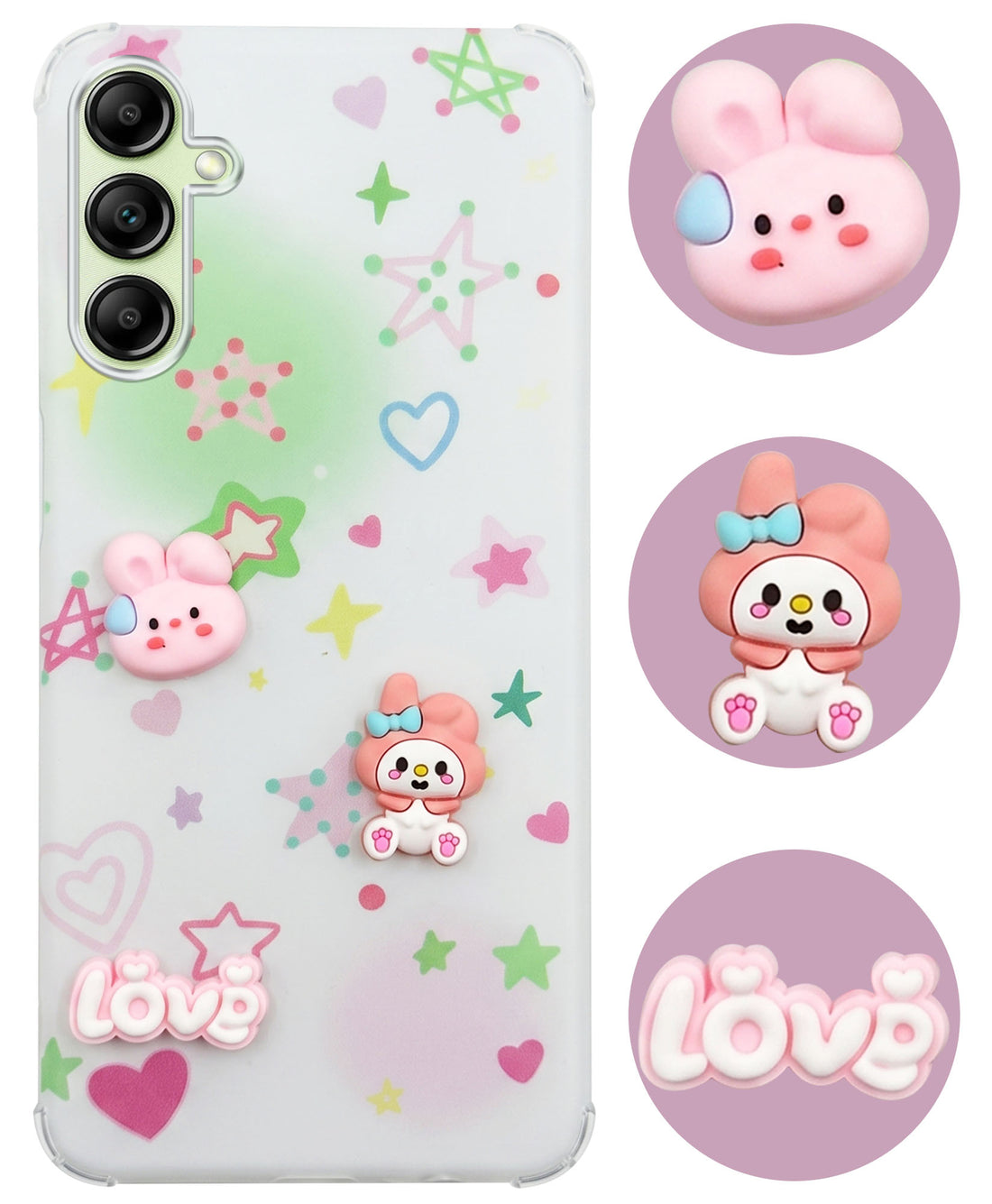 For Samsung Galaxy A14 4G | 5G Back Cover Case (3D Cute Cartoons | Hard Back Side Soft | Matte Premium Finish | HD Printing)