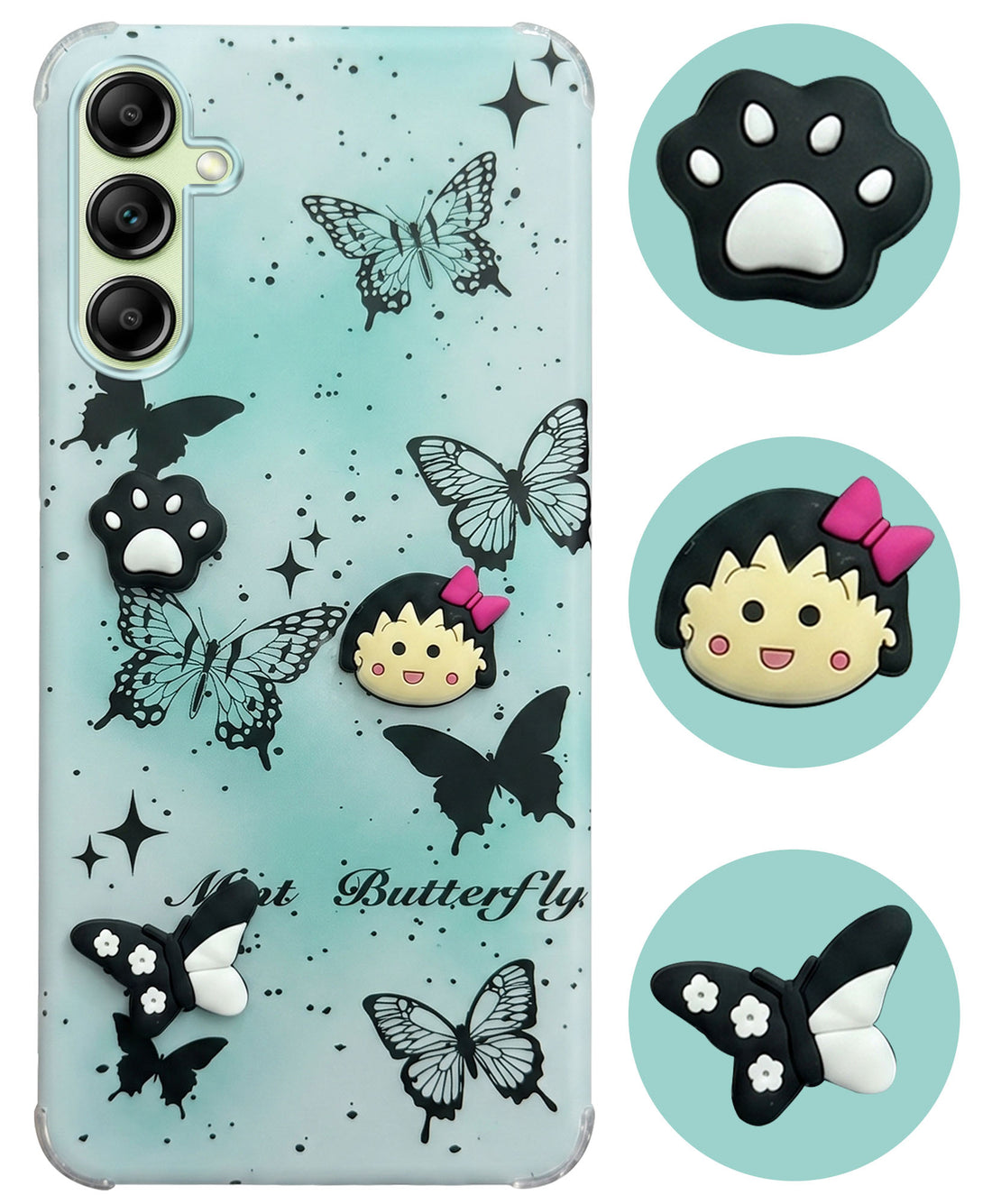 For Samsung Galaxy A14 4G | 5G Back Cover Case (3D Cute Cartoons | Hard Back Side Soft | Matte Premium Finish | HD Printing)