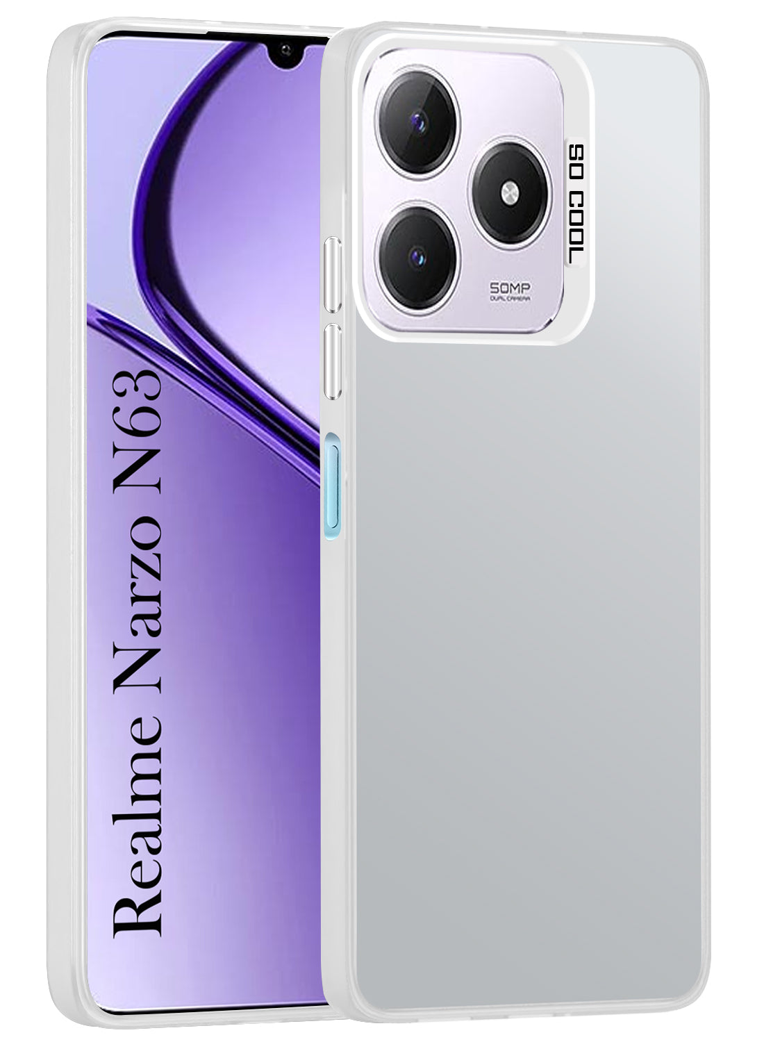 For Realme Narzo N63 Hard Back Cover Case (Velvet Touch | Professional Glossy Finish | Camera Protection Bump)