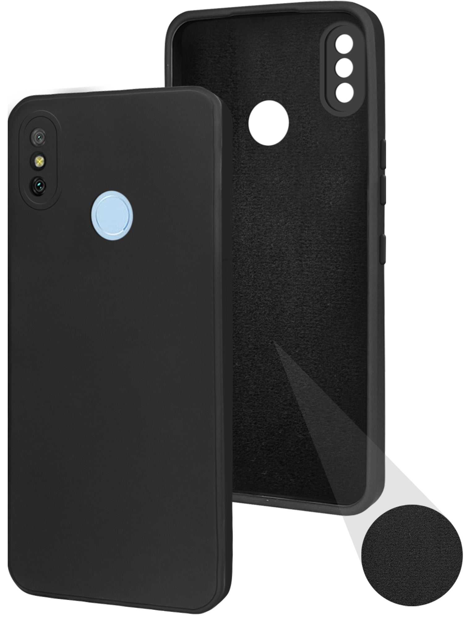 For Xiaomi Mi Redmi 6 Pro  Back Cover Case ( Matte Finish Silicone with Inside Fiber cloth)