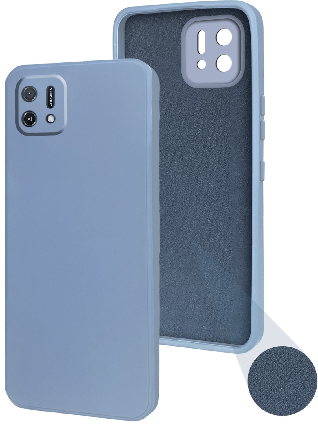 For Oppo A16K | A16e Back Cover Case (Matte Silicone with Inside Fiber Cloth)