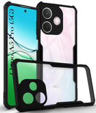 For Oppo A5 Pro Back Cover Case (Shockproof with Polycarbonate Clear Panel | Professional Black)