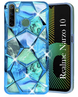 For Realme Narzo 10 Back Cover Case (Dual Design Glitter Sparkle and Detachable Diamond Print Case | Soft and Flexible)