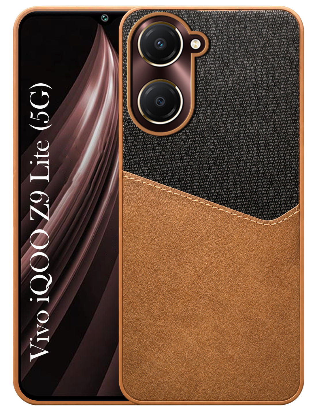 For Vivo iQOO Z9 Lite Back Cover Case (Dual PU Leather Stitch | Professional Minimalist | Soft and Flexible)