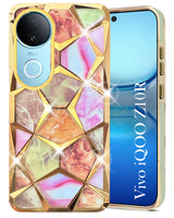 For Vivo iQOO Z10R Back Cover Case ( Dual Design Glitter Sparkle and Detachable Diamond Print Case | Soft and Flexible)