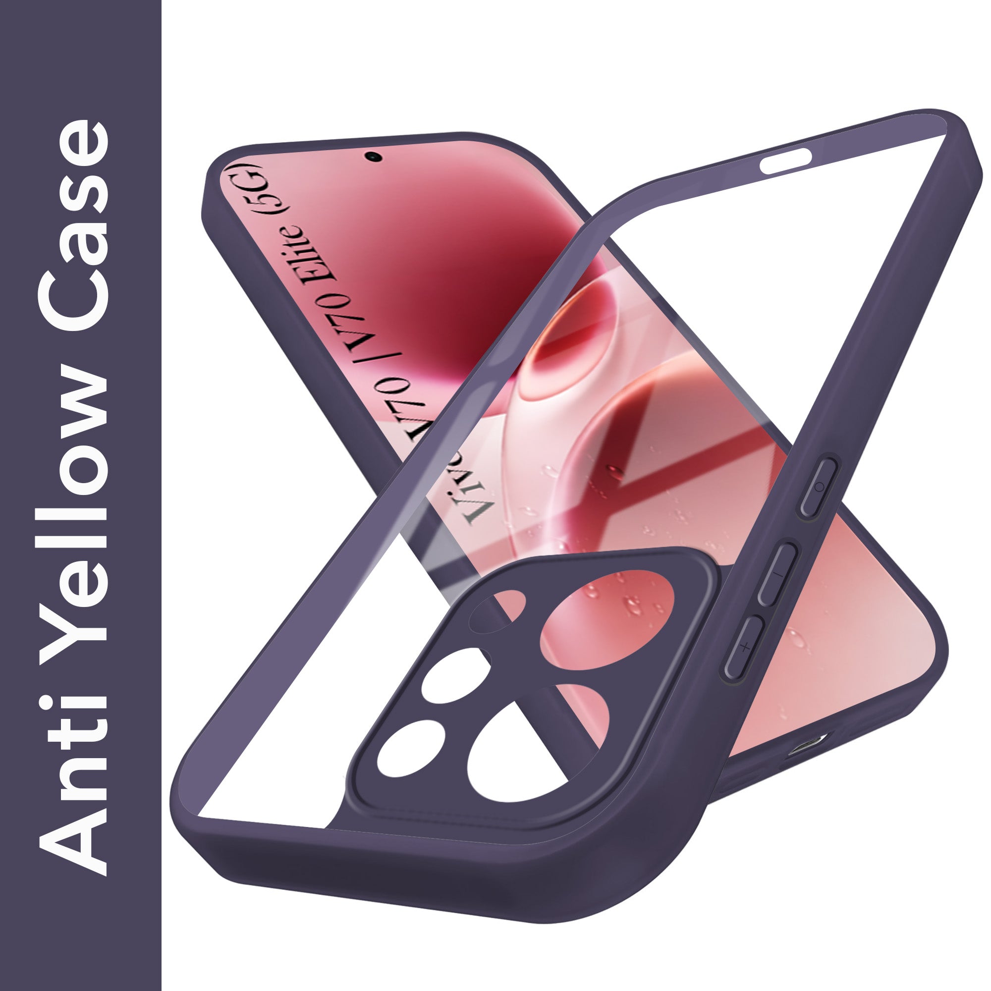 For Vivo V70 | Vivo V70 Elite (5G) Back Cover Case Ultra-Hybrid (Lifetime Anti Yellow | Anti Scratch | Crystal Clear Shockproof)