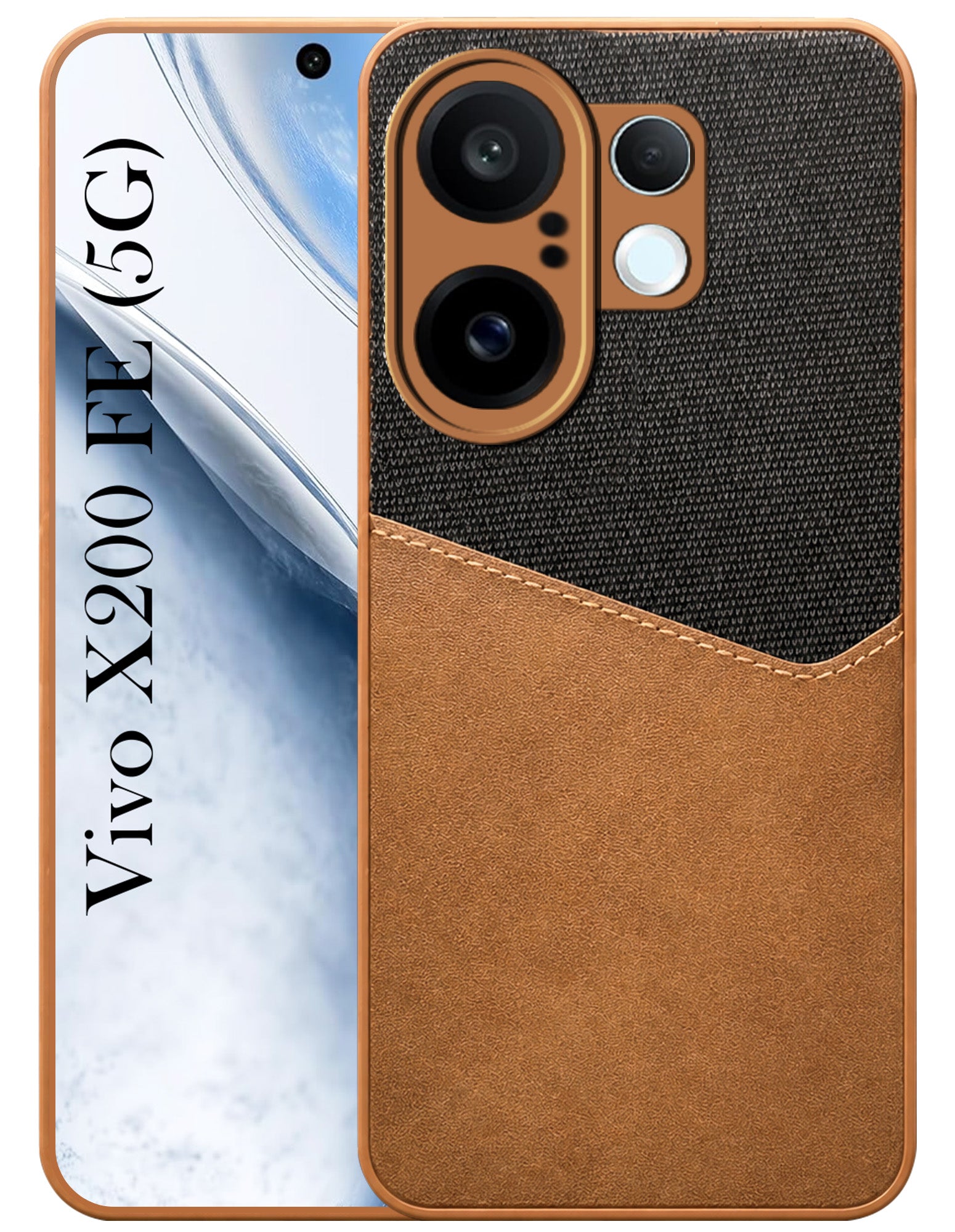 For Vivo X200 FE Back Cover Case (Dual PU Leather Stitch | Professional Minimalist | Soft and Flexible)