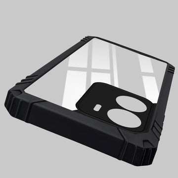 For Vivo T2x Back Cover Case (Ultimate Shockproof Bumpers | Anti Yellow | Rugged Armor | Hybrid PC | Black )