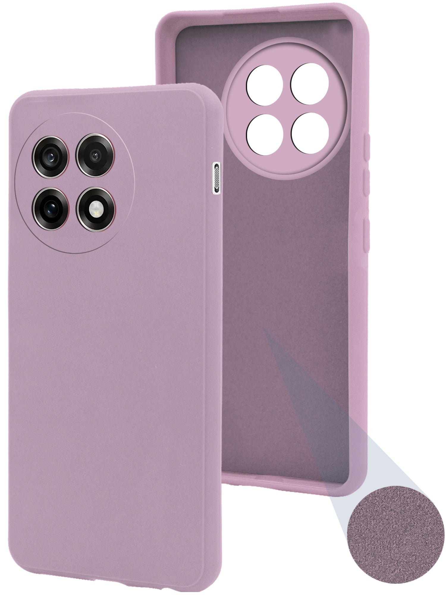 For OnePlus 13R Back Cover Case (Matte Finish Silicone with Inside Fiber cloth)