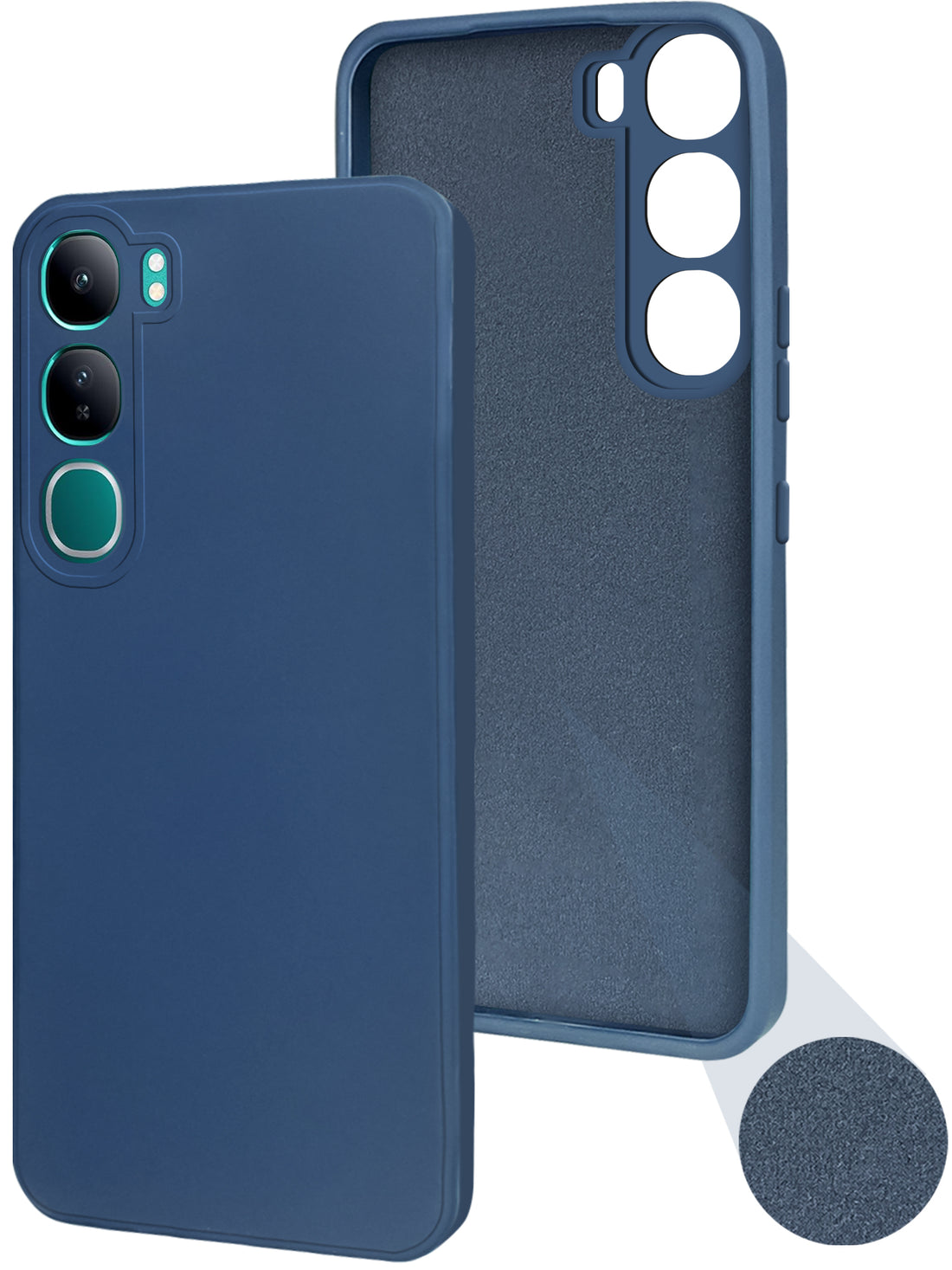For Vivo Y300 Back Cover Case ( Matte Finish Silicone with Inside Fiber cloth)