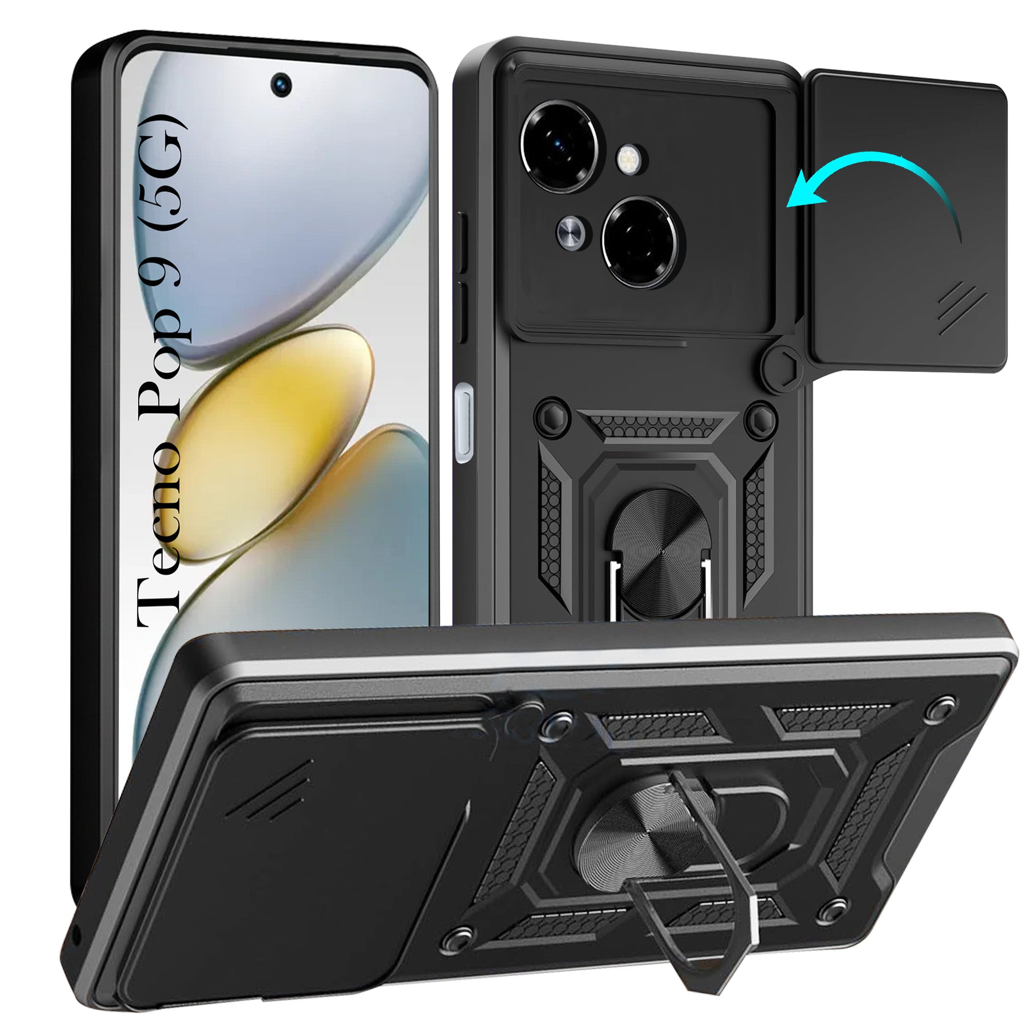 For Tecno Pop 9 4G Back Case Cover (Hybrid Dual Armor Polycarbonate)
