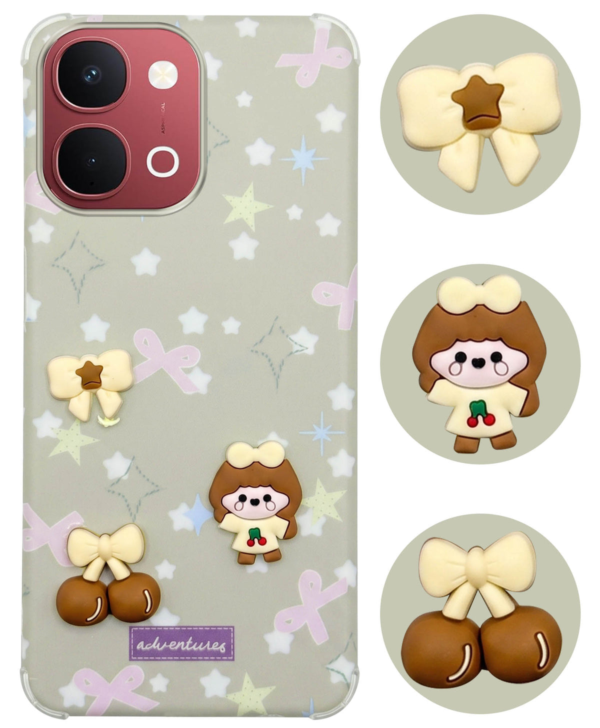 For Vivo Y31T 5G Back Cover Case (3D Cute Cartoons | Hard Back Side Soft | Matte Premium Finish | HD Printing)