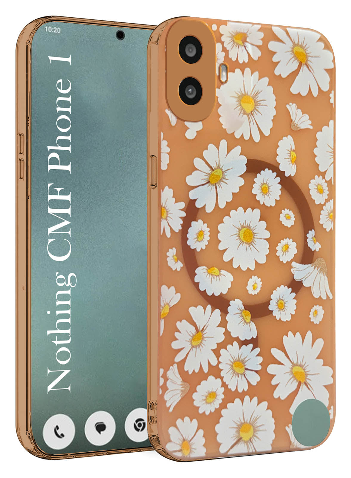 For Nothing CMF Phone 1 Back Cover Case (Cute Floral Design | Flower Print for Girls | MagSafe Compatible Wireless Charging)