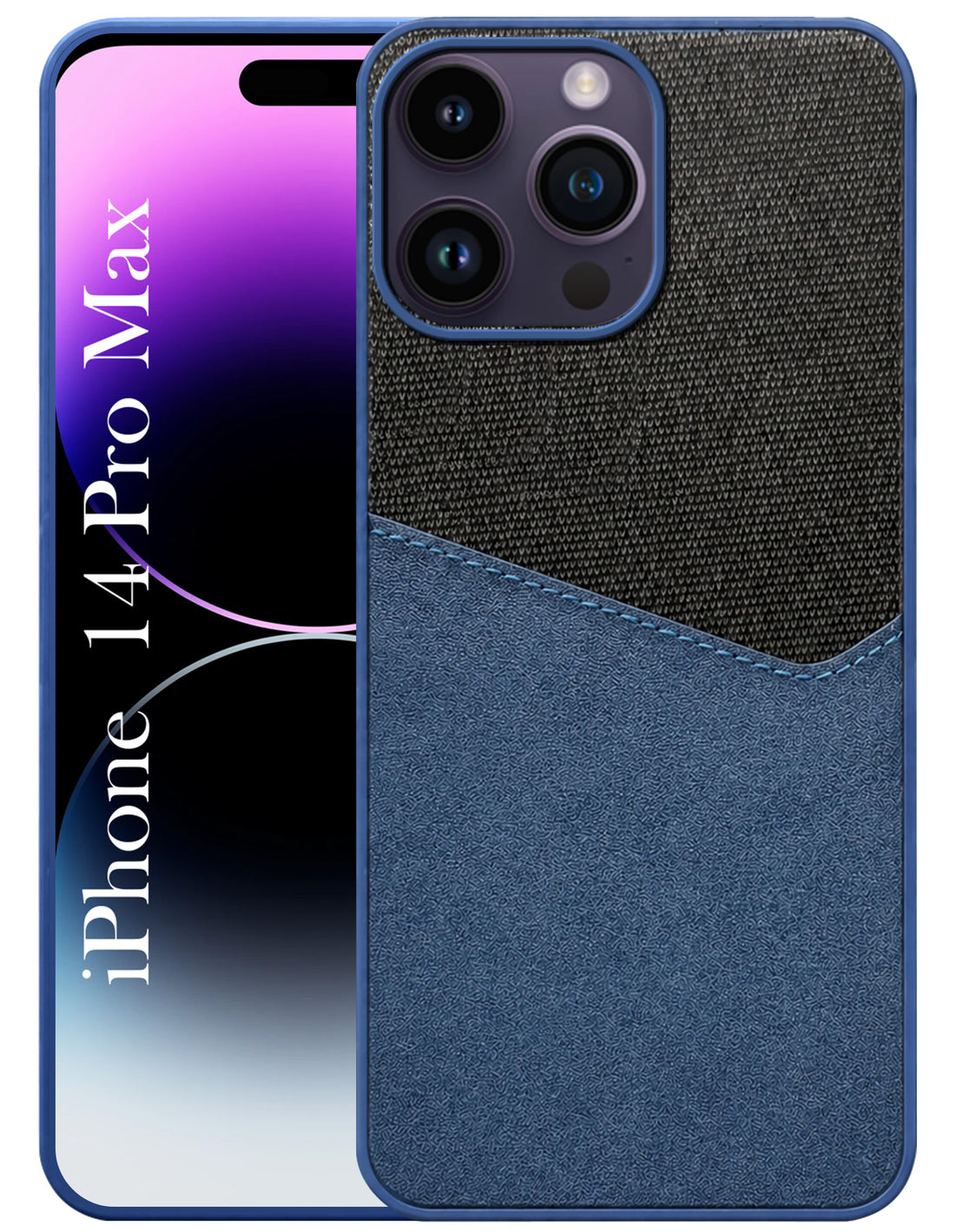 For Apple iPhone 14 Pro Max Back Cover Case (Dual PU Leather Stitch | Professional Minimalist | Soft and Flexible)