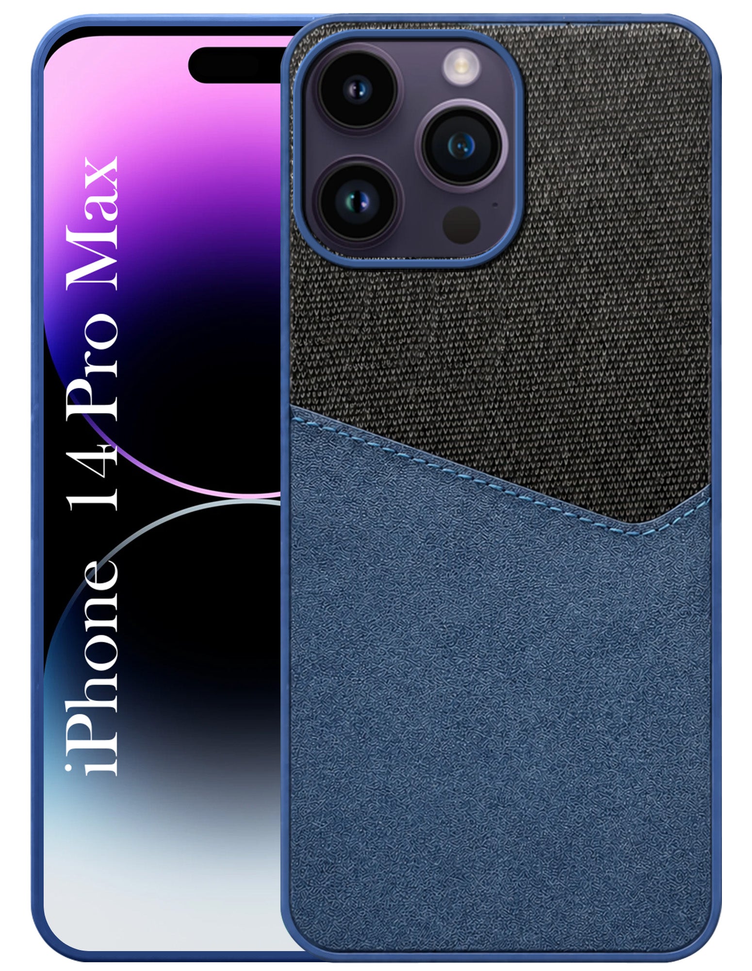 For Apple iPhone 14 Pro Max Back Cover Case (Dual PU Leather Stitch | Professional Minimalist | Soft and Flexible)