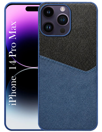 For Apple iPhone 14 Pro Max Back Cover Case (Dual PU Leather Stitch | Professional Minimalist | Soft and Flexible)