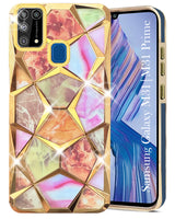 For Samsung Galaxy M31 | M31 Prime Back Cover Case (Dual Design Glitter Sparkle and Detachable Diamond Print Case | Soft and Flexible)