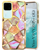 For Vivo V30 | Vivo V30 Pro 5G Back Cover Case (Dual Design Glitter Sparkle and Detachable Diamond Print Case | Soft and Flexible)