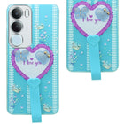 For Vivo Y29 Back Cover Case (3D Cute Heart Strap Holder | Camera Protection | Designer Girls Print)