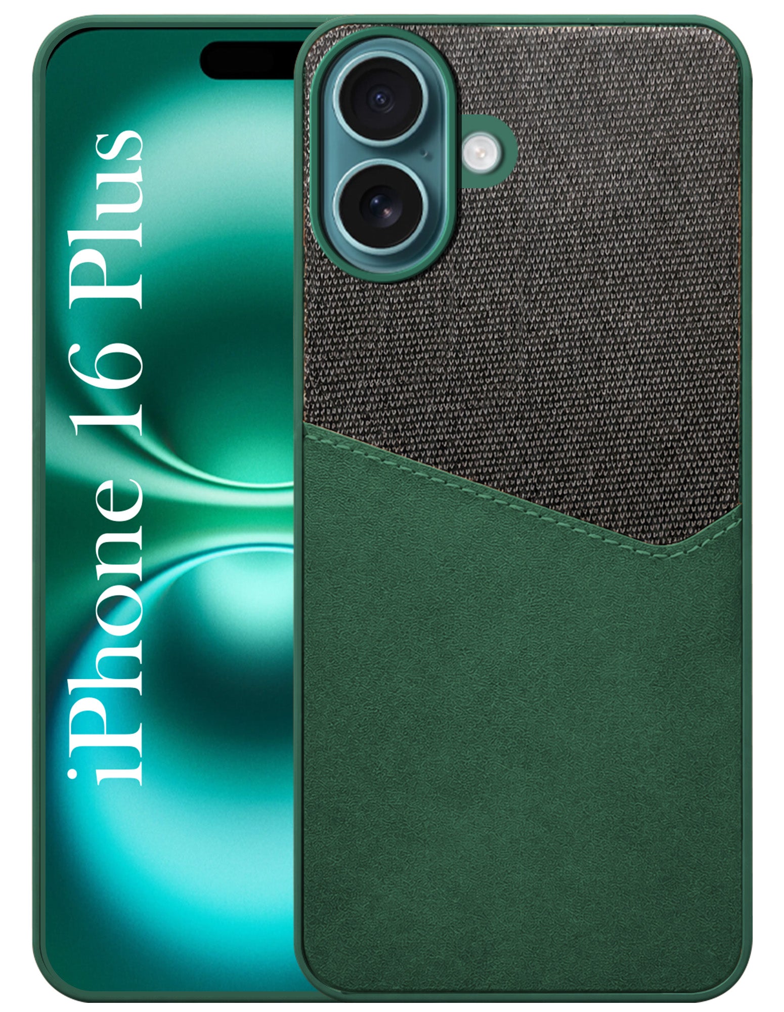 For Apple iPhone 16 Plus Back Cover Case (Dual PU Leather Stitch | Professional Minimalist | Soft and Flexible)