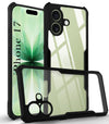 For Apple iPhone 17 Back Cover Case (Shockproof with Polycarbonate Clear Panel | Professional Black)