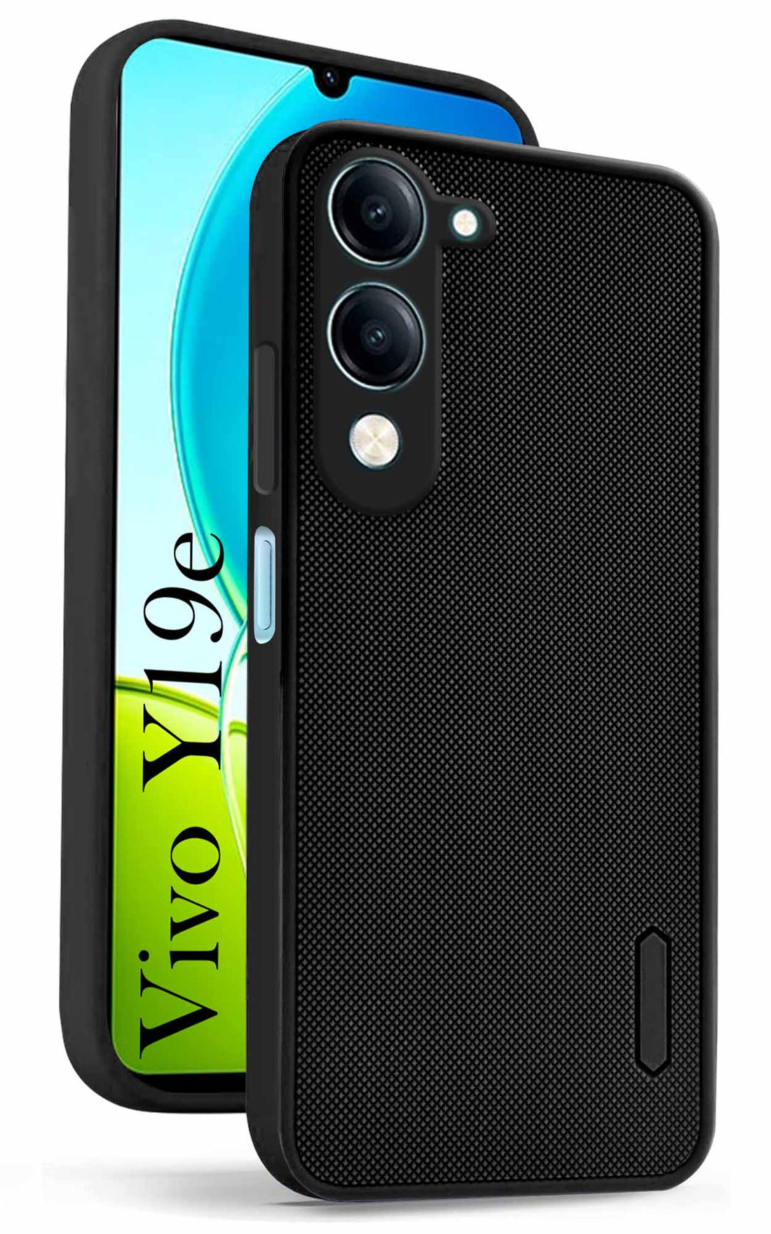 For Vivo Y19 | Vivo Y19e | Vivo T4 Lite (Textured Grip Design | Micro-Fiber Cloth Inside | Slim and Light Weight | Soft Touch and Feel | Black)