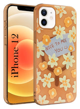 For Apple iPhone 12 Back Cover Case (Cute Floral Design | Flower Print for Girls | MagSafe Compatible Wireless Charging)