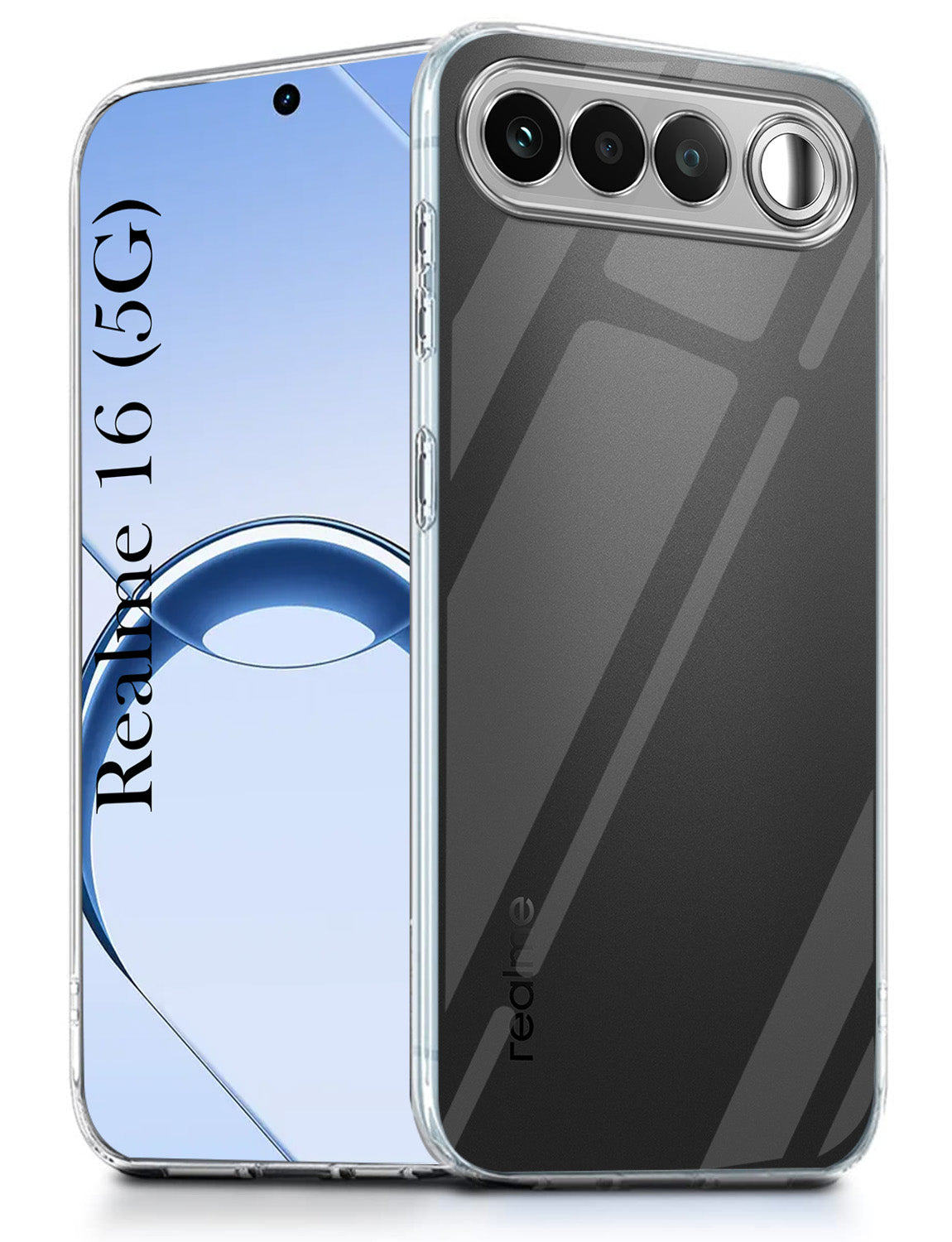 For Realme 16 Back Cover Case Silicone (Clear Shockproof Case with Camera Protection | Soft and Flexible | Transparent)
