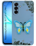 For Samsung Galaxy A17 | Samsung F17 | Samsung M17 5G Back Cover Case (Soft Butterfly Embroidery | Women Teen Girls | Camera Protection| Matte Silicone)