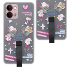 For Vivo Y51 Pro 5G | Vivo T5x Back Cover Case (3D Cute Heart Strap Holder | Camera Protection | Designer Girls Print)