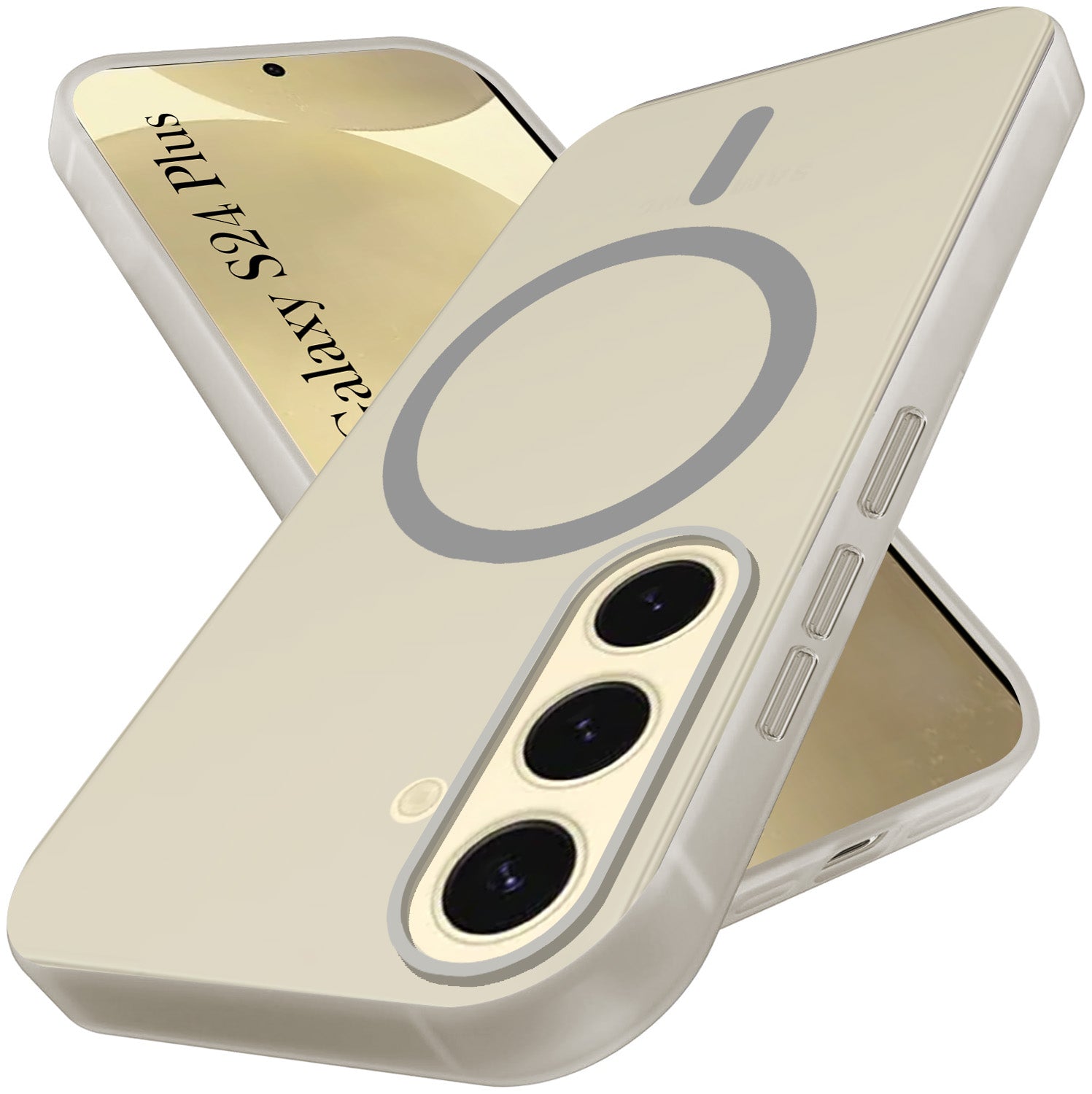 For Samsung Galaxy S24 Plus Back Cover Case Crystal (Frosted Matte Feel | MagSafe Compatible Wireless Charging)