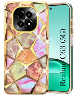 For Realme C63 5G Back Cover Case (Dual Design Glitter Sparkle and Detachable Diamond Print Case | Soft and Flexible)