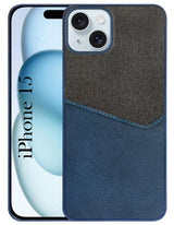 For Apple iPhone 15 Back Cover Case (Dual PU Leather Stitch | Professional Minimalist | Soft and Flexible)