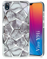 For Vivo Y91i Back Cover Case (Dual Design Glitter Sparkle and Detachable Diamond Print Case | Soft and Flexible)