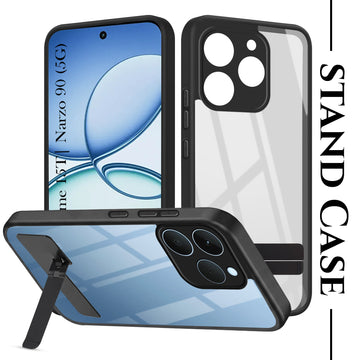 For Realme 15T | Realme Narzo 90 Back Cover Case (Built-in Stand | Lifetime Anti Yellow | Kickstand Shockproof | Camera Protection | MagSafe Compatible)