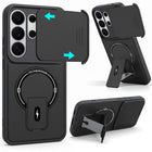For Samsung Galaxy S26 Ultra Back Case Cover Metallic (Hybrid Armor Kickstand | Sliding Shutter Camera Protection | MagSafe Compatible)