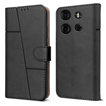 For Tecno Spark Go 2023 Flip Cover Case (Stitched Leather with Magnetic Closure)