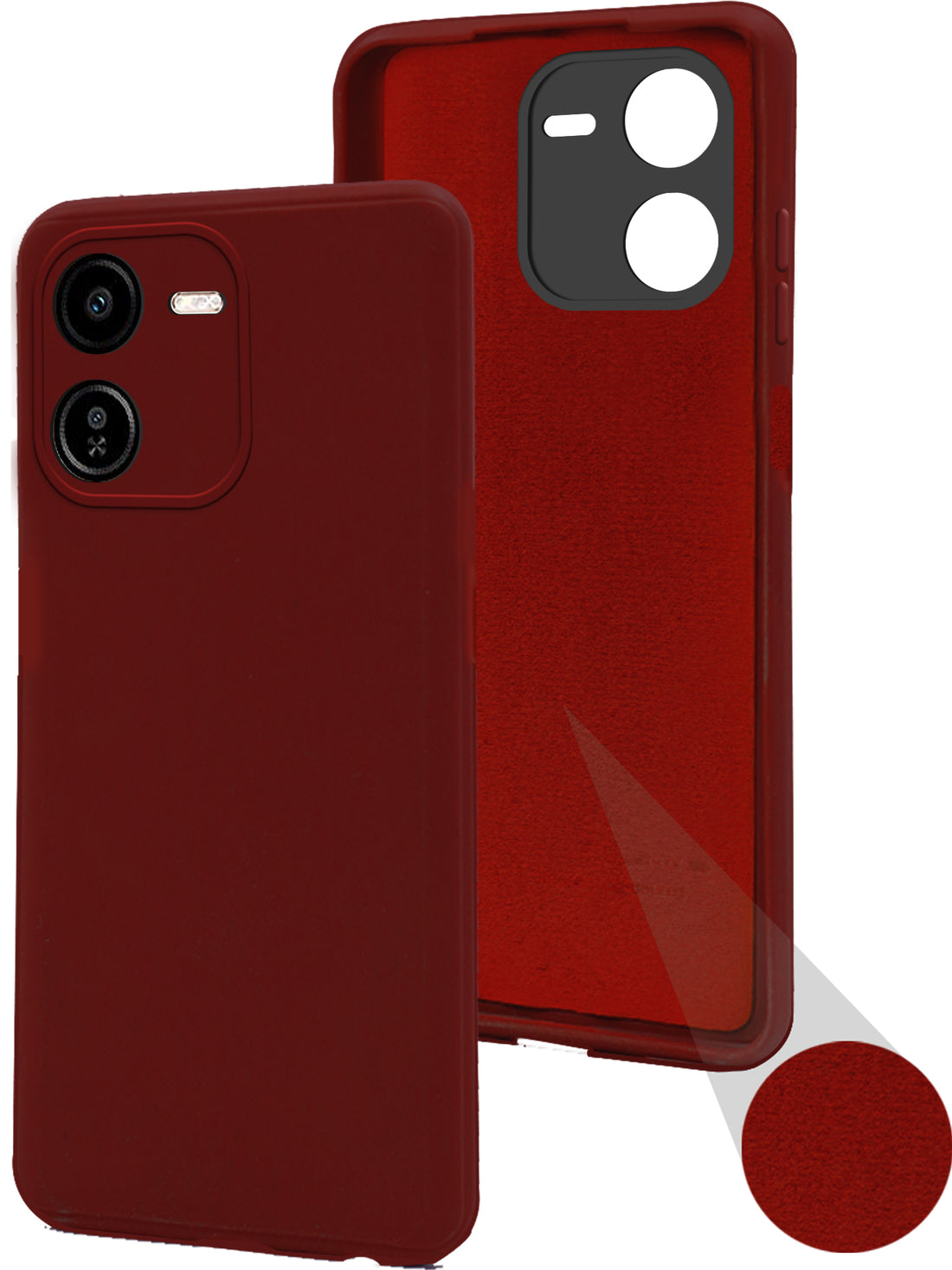 For Vivo Y37 Pro Back Cover Case ( Matte Finish Silicone with Inside Fiber cloth)