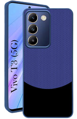 For Vivo T3 5G Back Cover Case (Elegant PU Leather Finish | Premium Minimalist Professional | Camera Protection Bump)