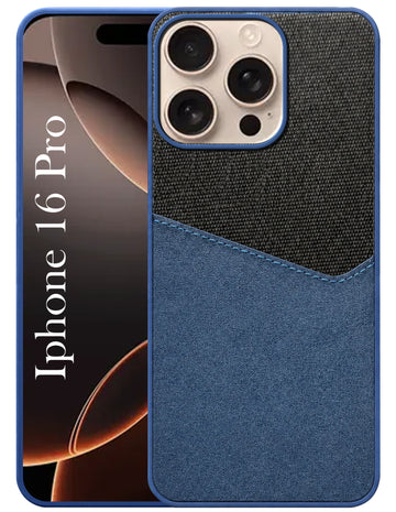 For Apple iPhone 16 Pro Back Cover Case (Dual PU Leather Stitch | Professional Minimalist | Soft and Flexible)