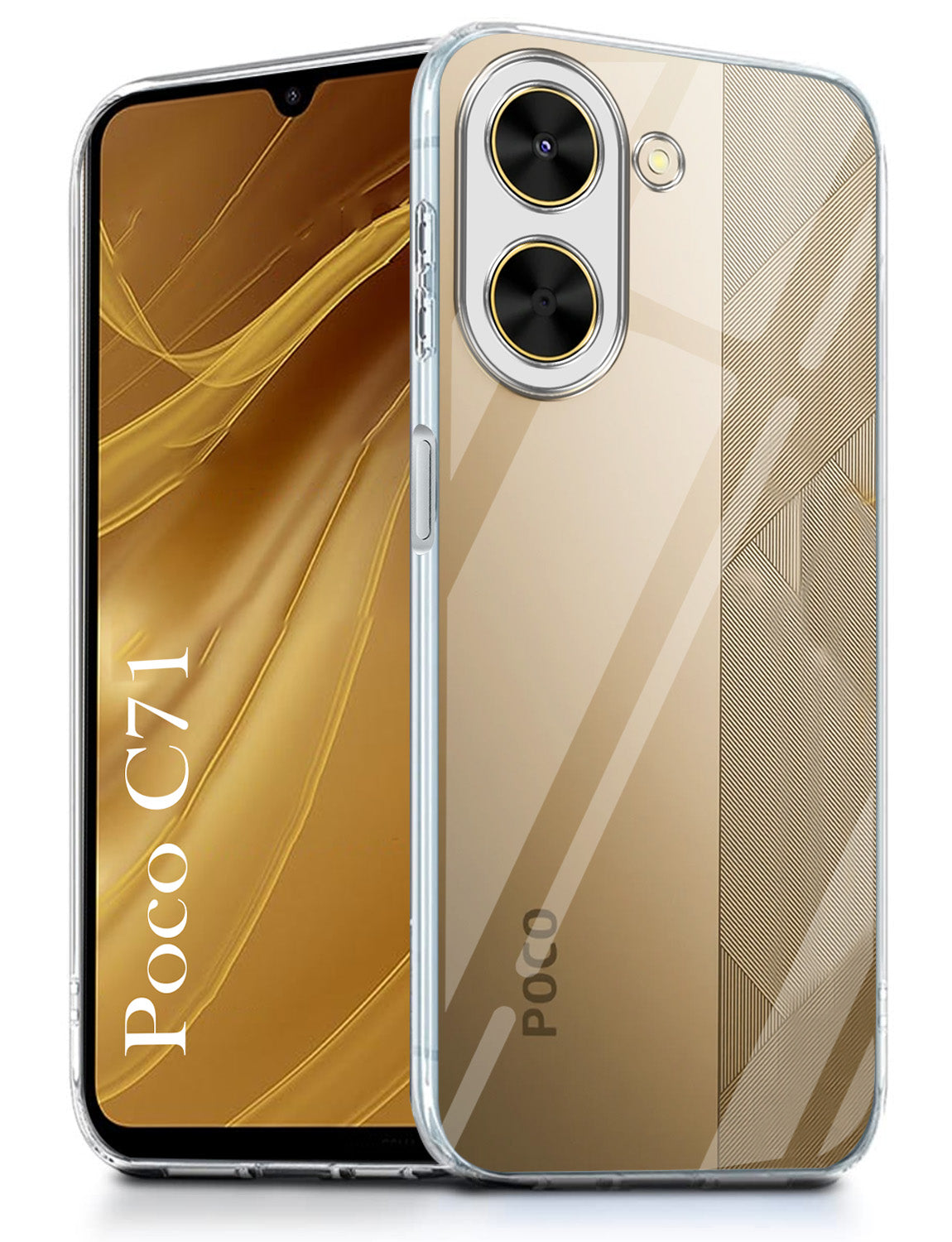 For Poco C71 Back Cover (Silicone Clear Shockproof Case with Camera Protection | Soft and Flexible | Transparent)