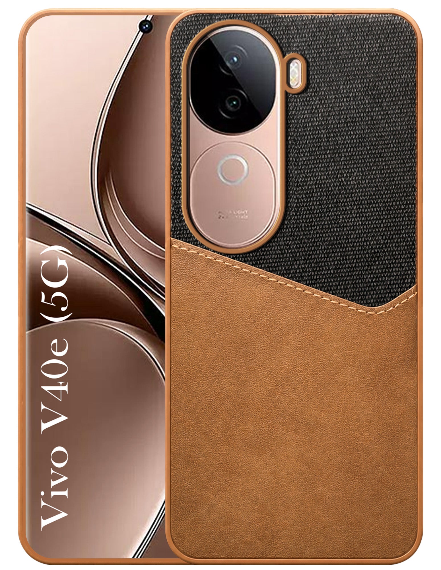 For Vivo V40e Back Cover Case (Dual PU Leather Stitch | Professional Minimalist | Soft and Flexible)