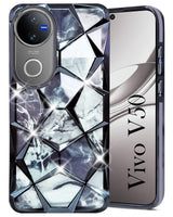 For Vivo V50 | Vivo V50e For  Back Cover Case (Dual Design Glitter Sparkle and Detachable Diamond Print Case | Soft and Flexible)