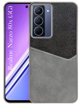 For Realme Narzo 80x Back Cover Case (Dual PU Leather Stitch | Professional Minimalist | Soft and Flexible)