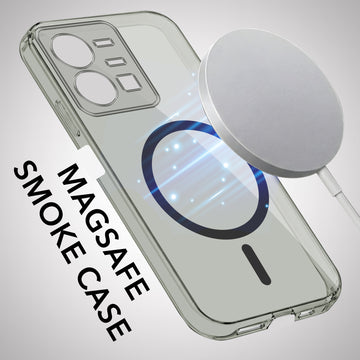 For Vivo Y22 | Vivo Y22s Back Cover Case Lifetime Anti-Yellow MagSafe Compatible Clear (Sleek Hard Crystal | Shockproof and Camera Protection)