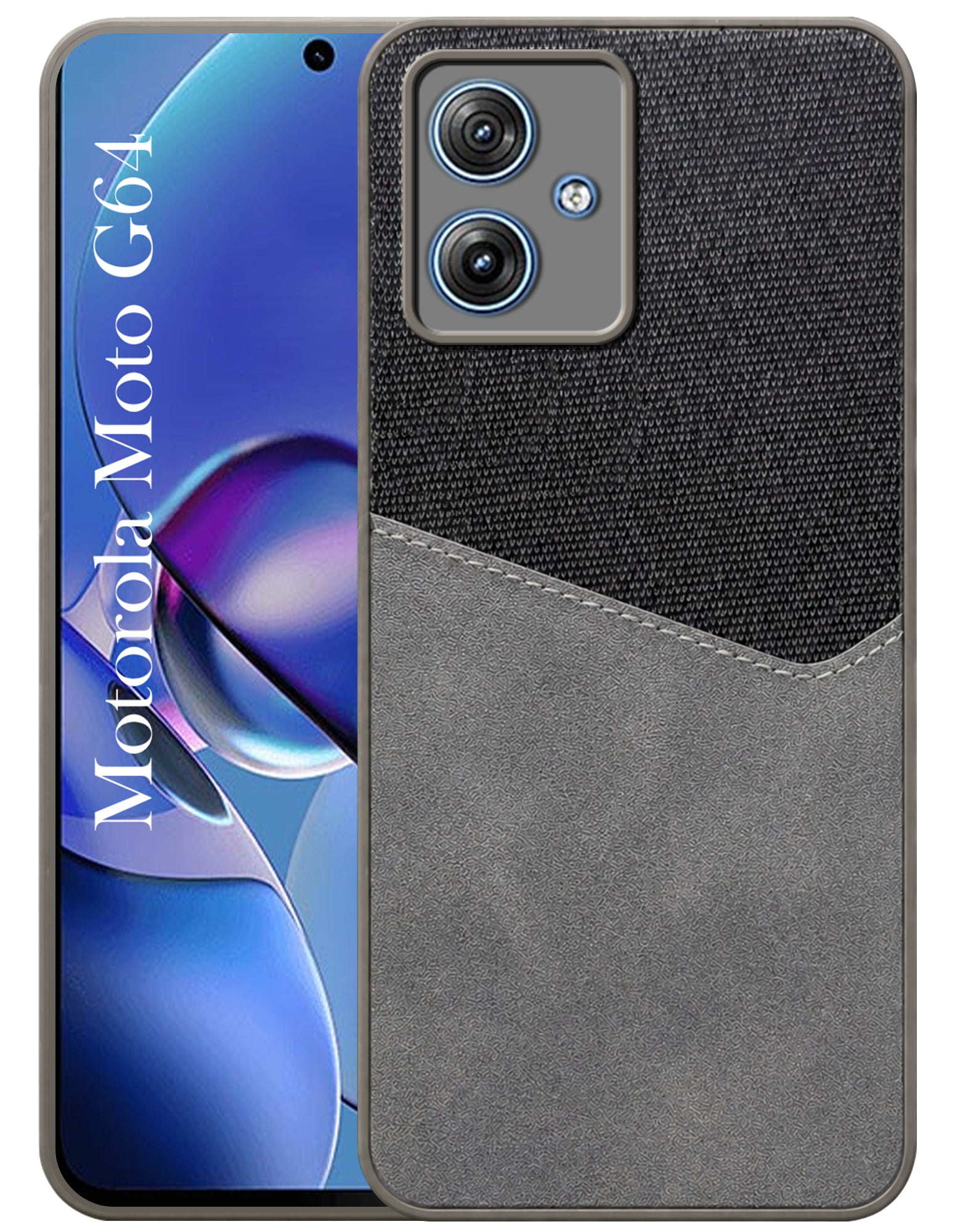 For Motorola Moto G64 5G Back Cover Case  (Dual PU Leather Stitch | Professional Minimalist | Soft and Flexible)