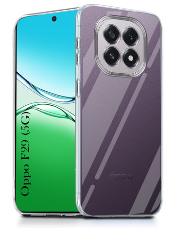 For Oppo F29 Back Cover ( Silicone Clear Shockproof Case with Camera Protection | Soft and Flexible | Transparent)