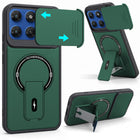For Motorola Moto G67 Power | G57 Power Back Case Cover Metallic (Hybrid Armor Kickstand | Sliding Shutter Camera Protection | MagSafe Compatible)