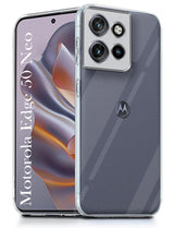 For Motorola Edge 50 Neo Back Cover ( Silicone Clear Shockproof Case with Camera Protection | Soft and Flexible | Transparent)