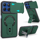 For Motorola Moto G77 Power Back Case Cover Metallic (Hybrid Armor Kickstand | Sliding Shutter Camera Protection | MagSafe Compatible)